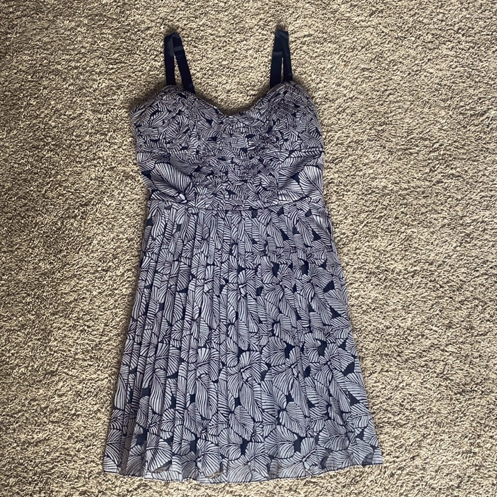 GREYLIN SZ M medium pleated casual linen black & gray women’s dress like new